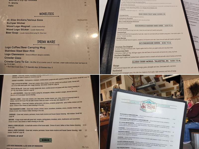 St. Elias Brewing Company Menu