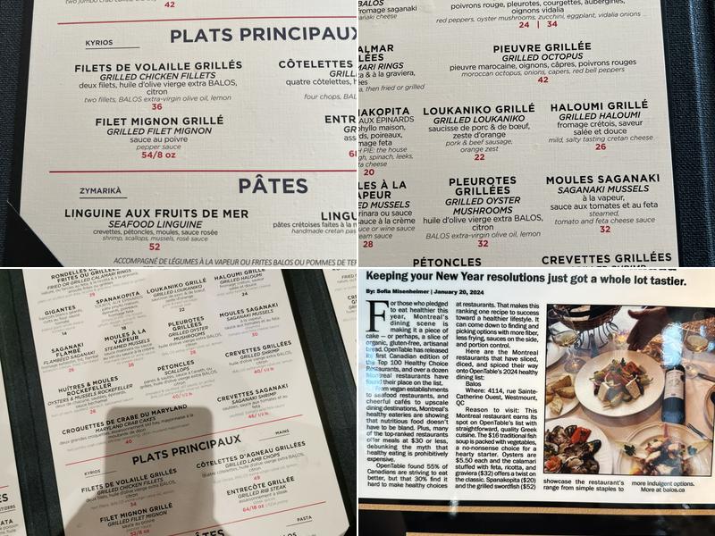 BALOS Menu