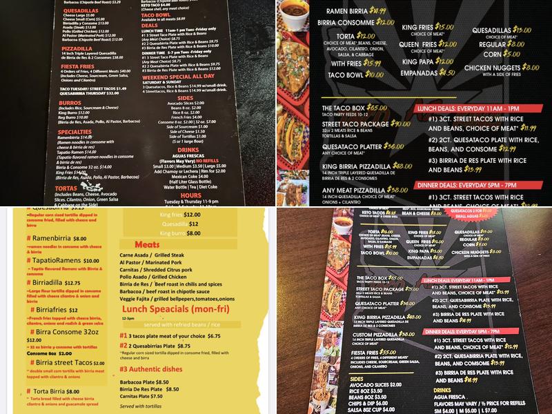 AZ Taco King Menu