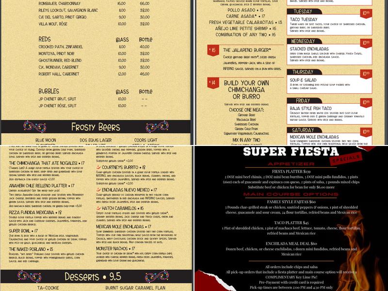 Jalapeño Inferno - Park West Menu