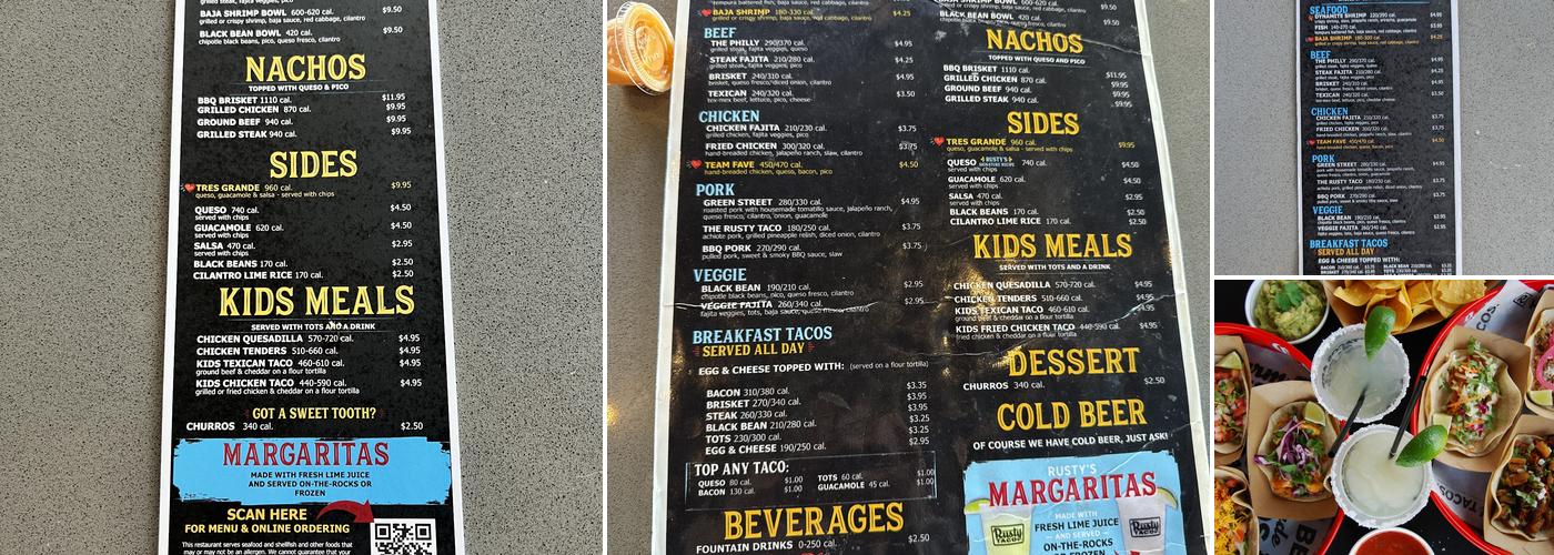 Rusty Taco Menu