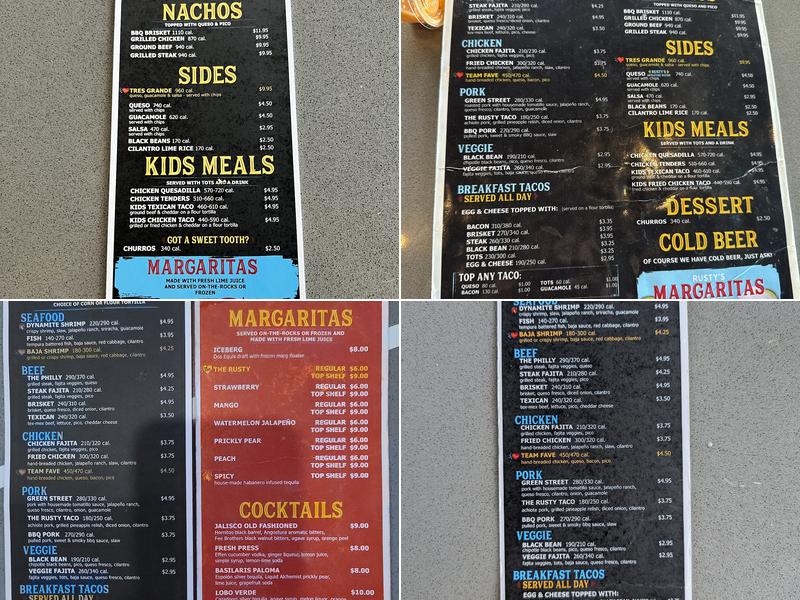 Rusty Taco Menu