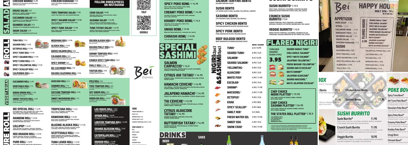 Bei Sushi Express Menu