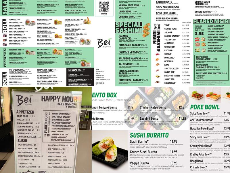 Bei Sushi Express Menu