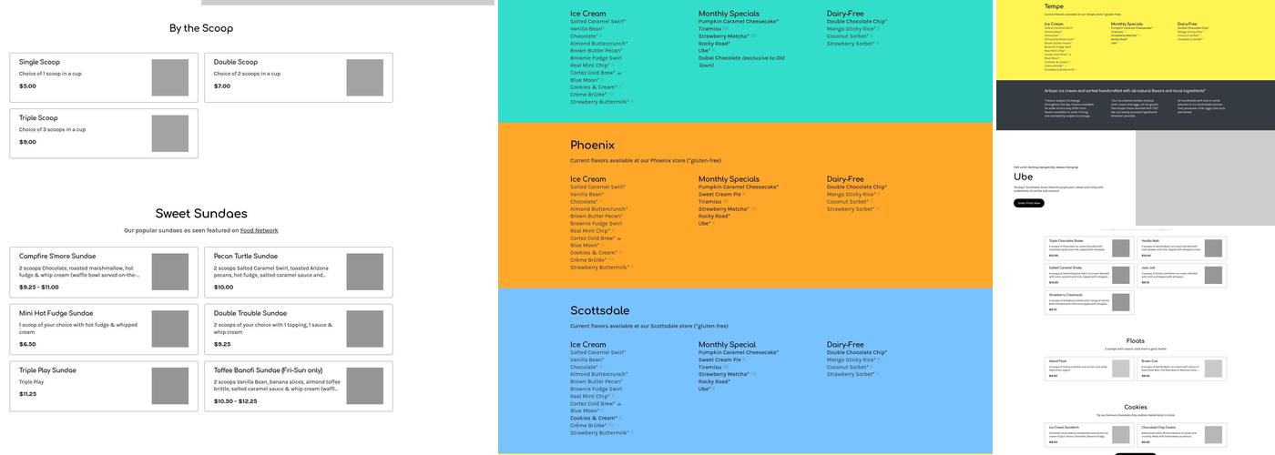 Sweet Republic Tempe Menu