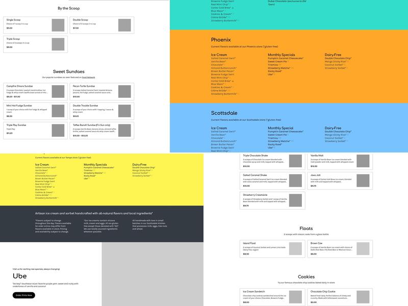 Sweet Republic Tempe Menu
