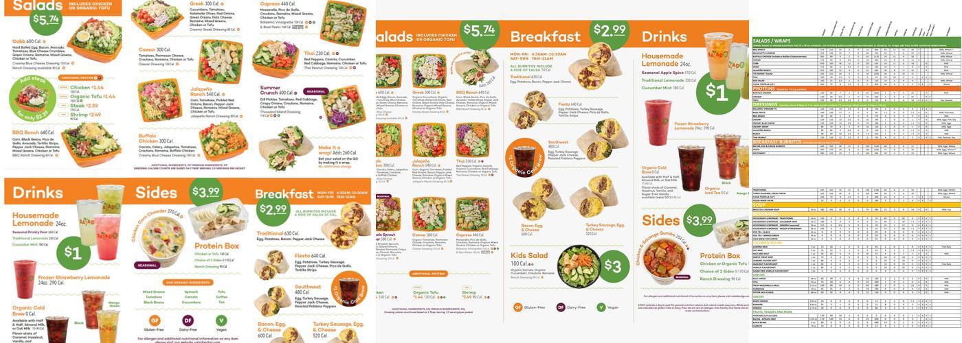 Salad And Go Menu