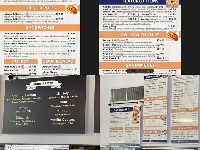 Seabreeze On The Dock Menu