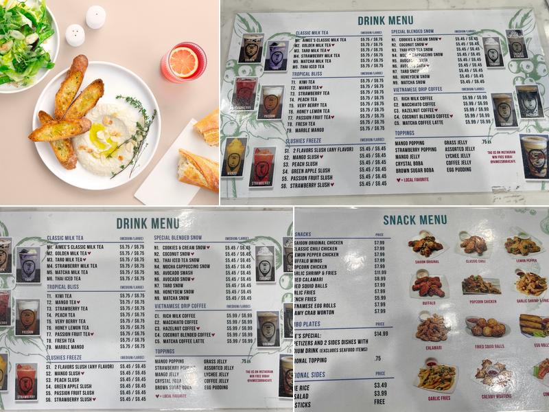 Aimee's Boba Cafe Menu