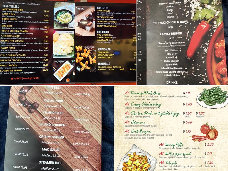 Tiki Hawaii BBQ Menu