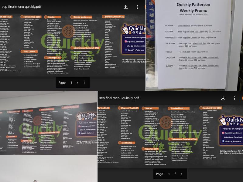 Quickly Patterson Menu