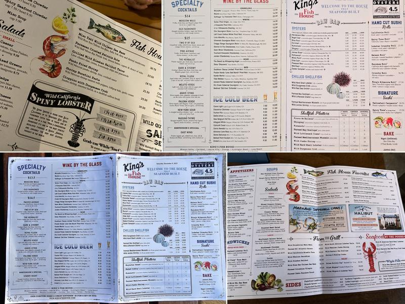 King's Fish House Menu