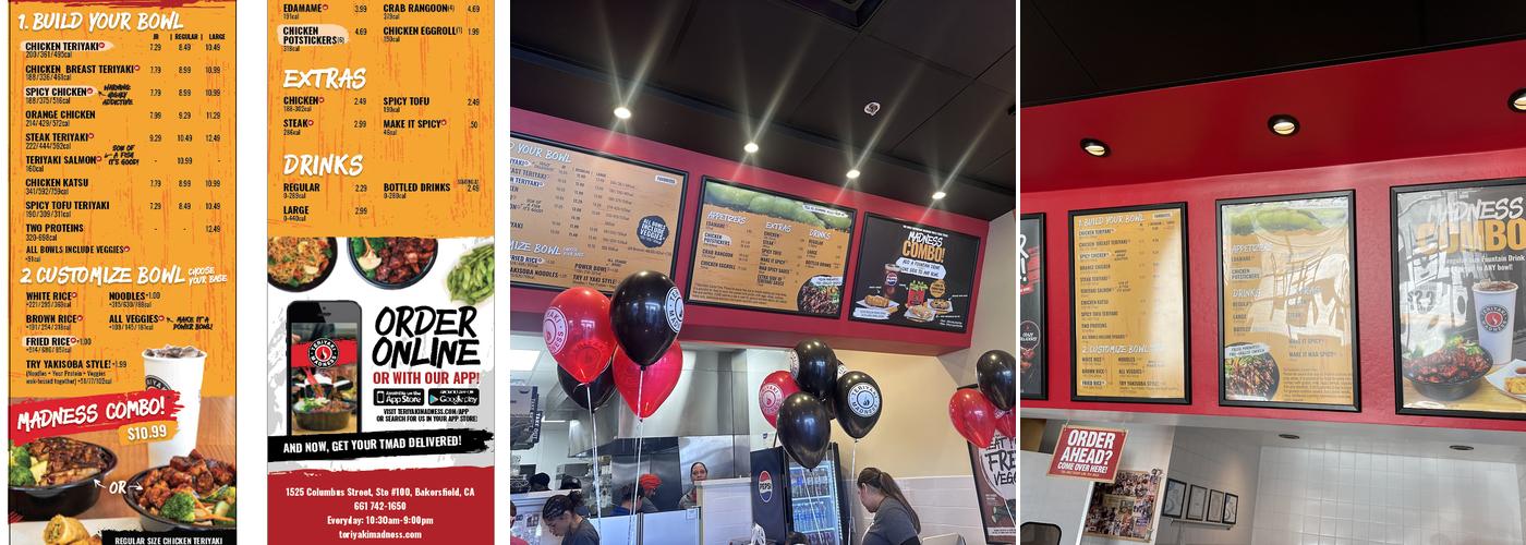 Teriyaki Madness Menu