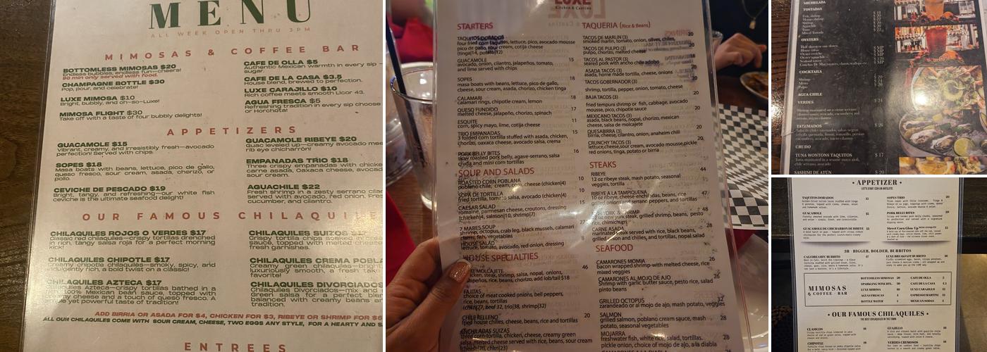 Luxe Kitchen & Cantina Menu