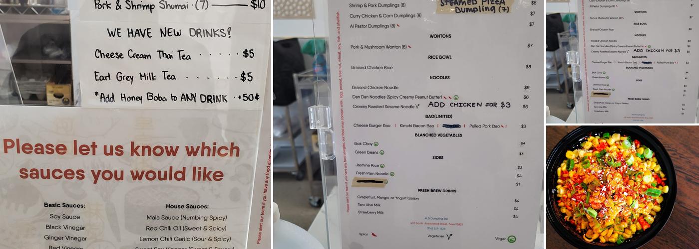 XLB Dumpling Bar Menu