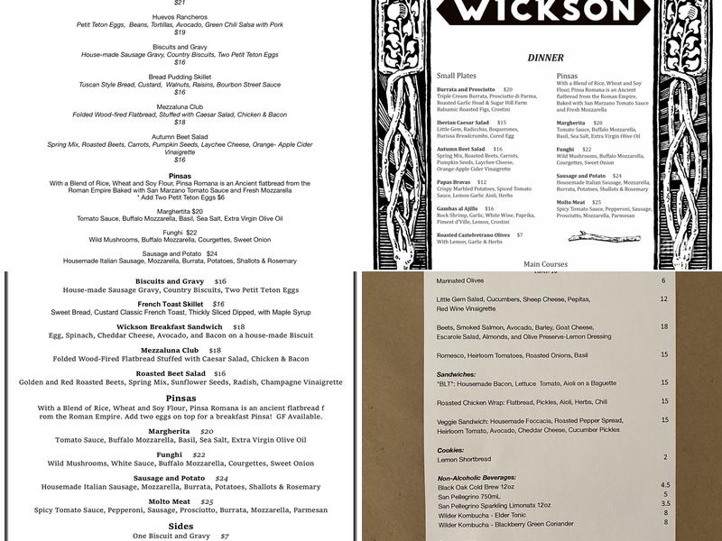 Wickson Menu