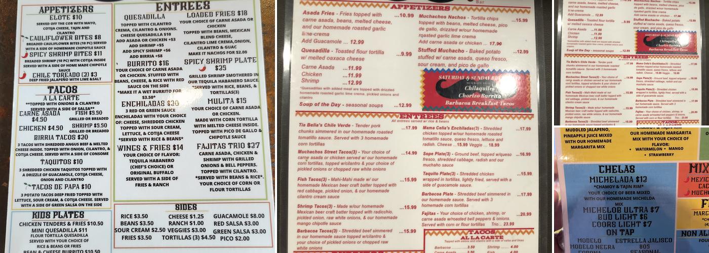Muchachos Menu