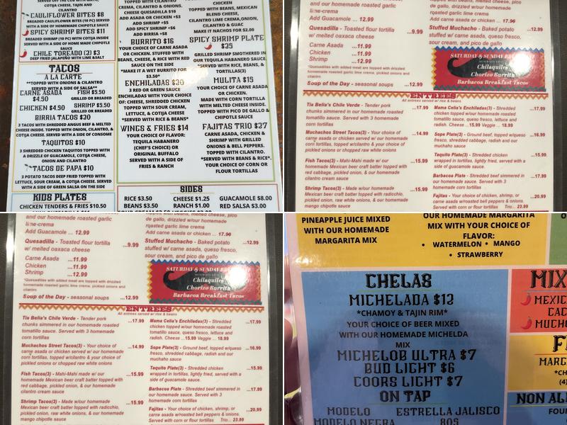 Muchachos Menu