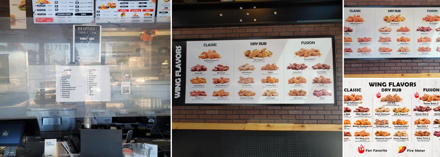 Fire Wings Menu