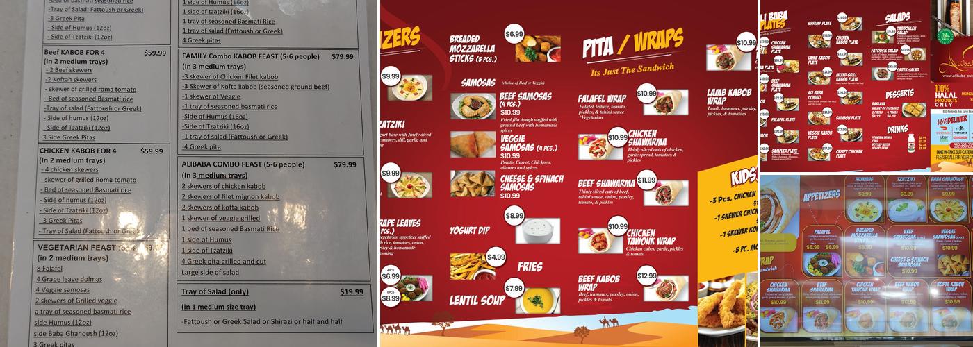 Alibaba Mediterranean Cuisine Menu