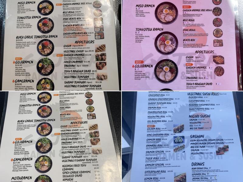 GOJIRA Ramen & Sushi Menu