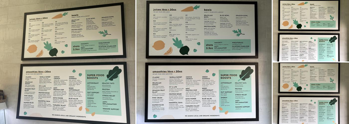 Parakeet Juicery Menu