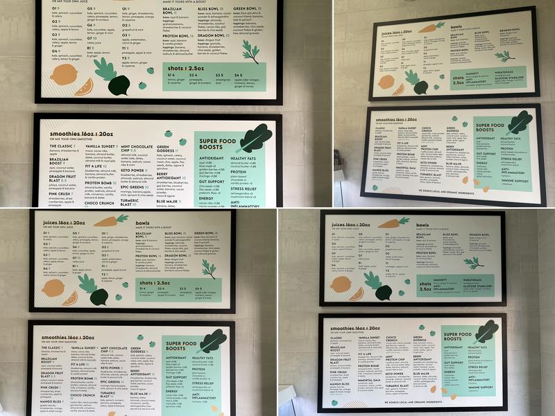 Parakeet Juicery Menu