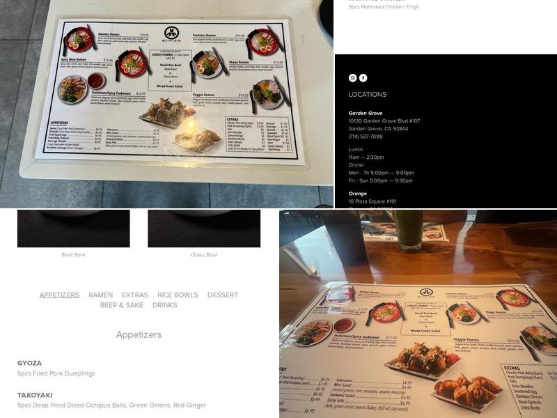 Butaton Ramen - Orange Menu