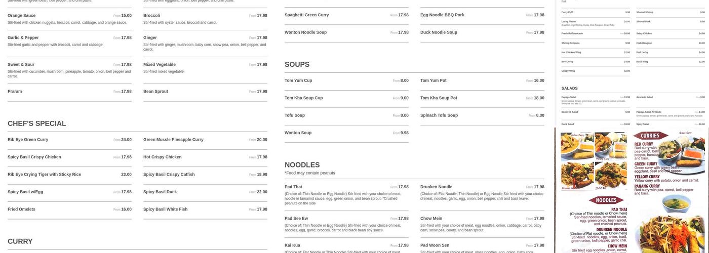 Am Noodle Menu