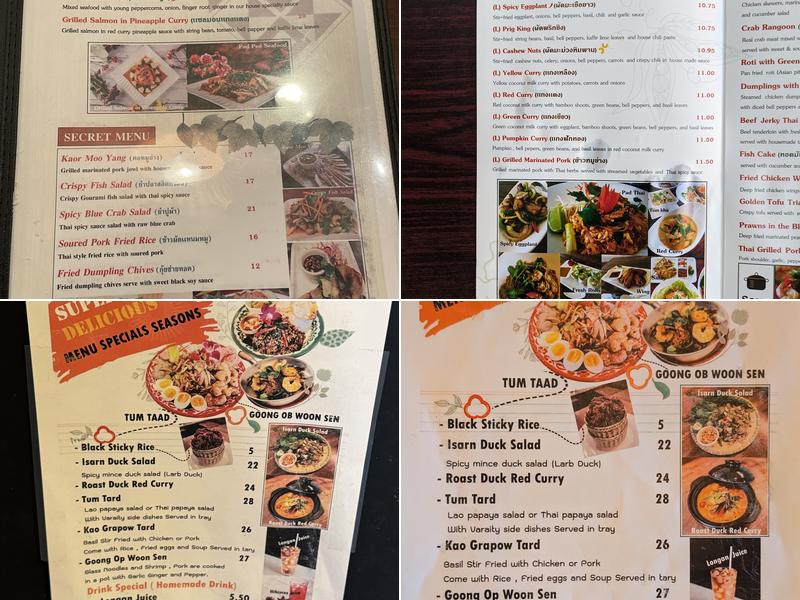 Isarn Garden Thai Cuisine Menu