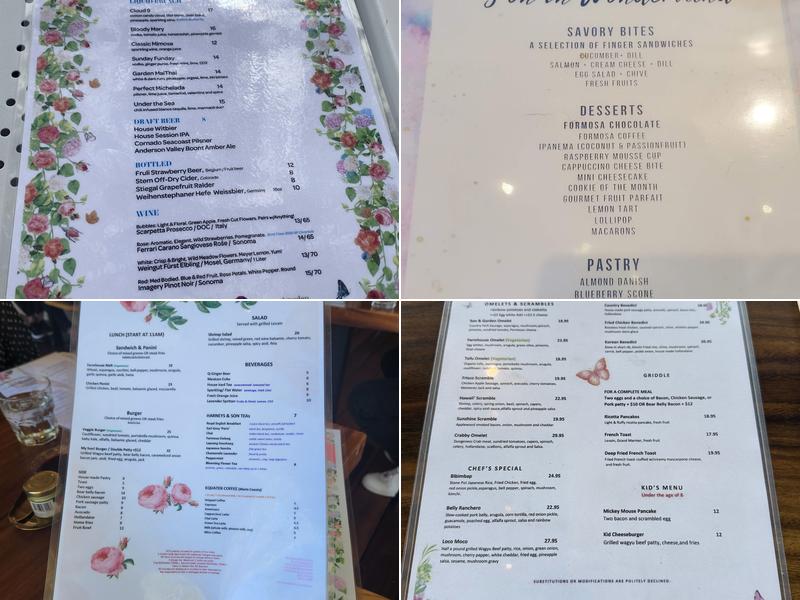 Son & Garden Menu