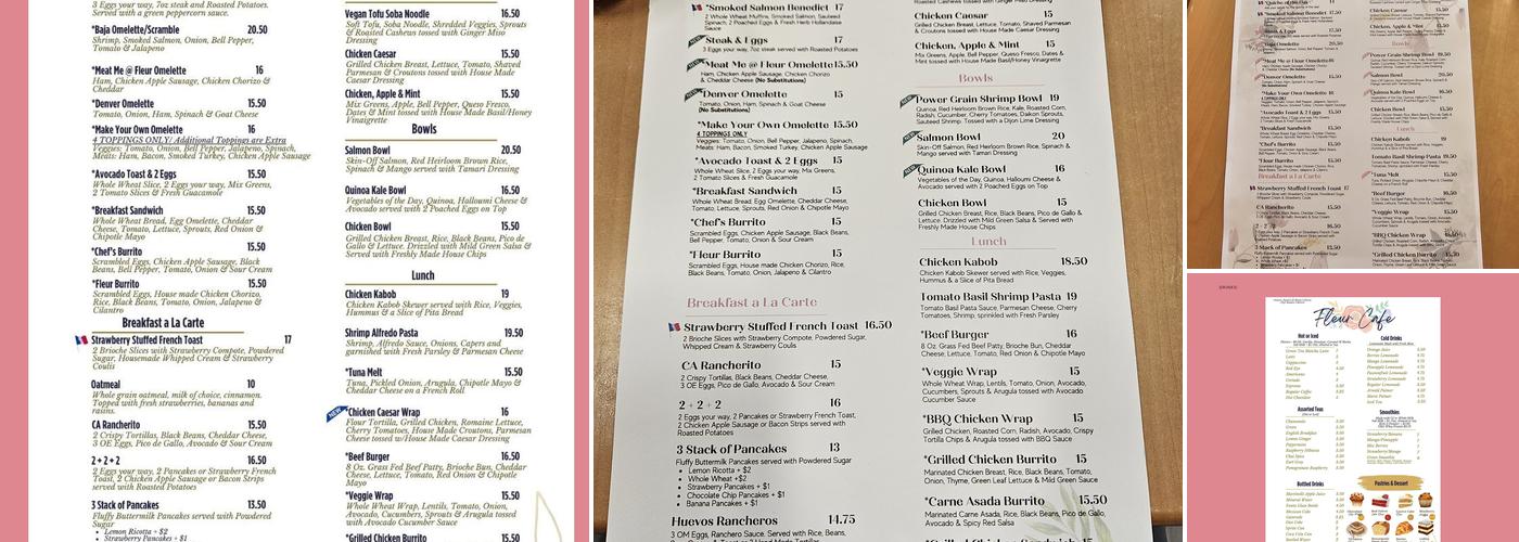 Fleur Café Menu