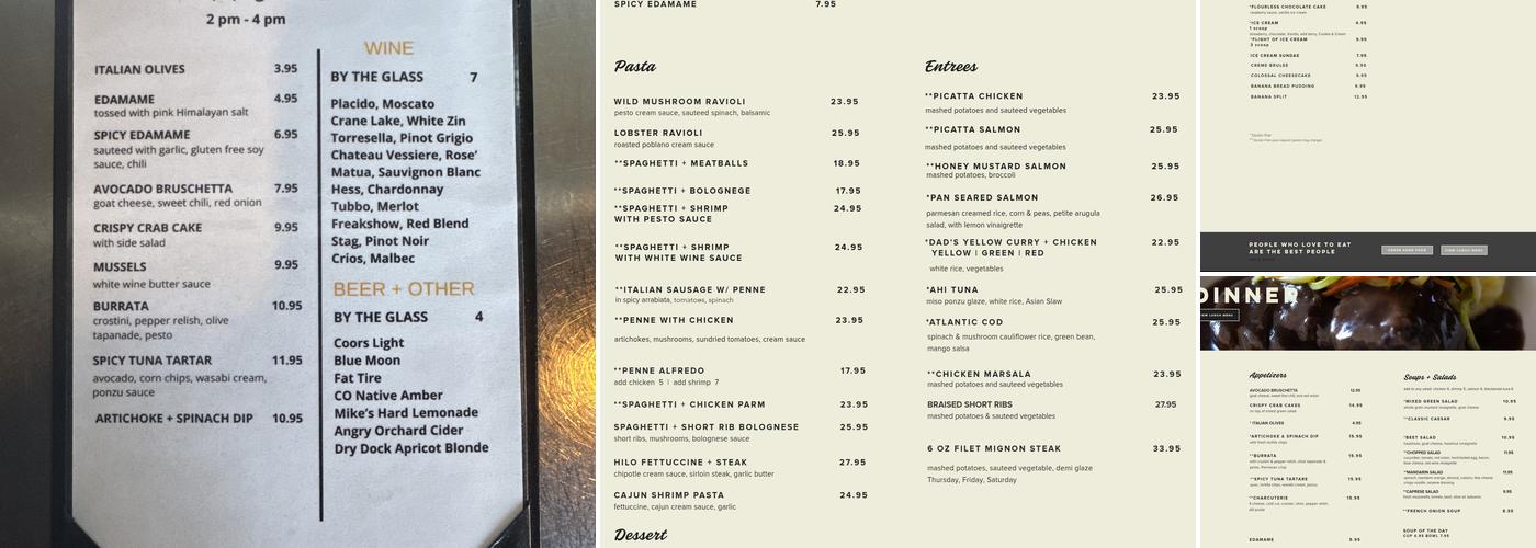 HiLo An American Eatery Menu