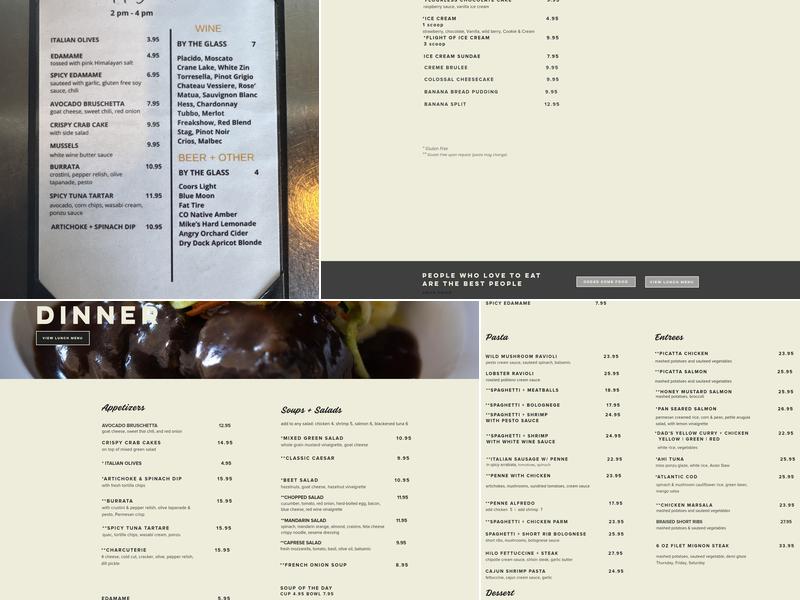 HiLo An American Eatery Menu