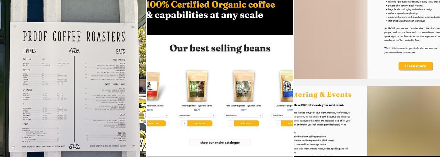 PROOF Coffee Roasters Menu
