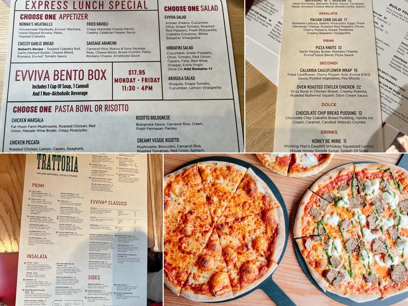 Evviva Trattoria Maynard Menu