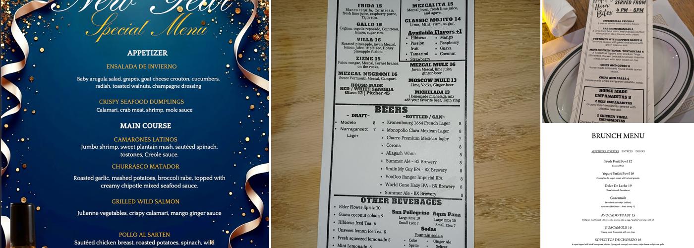 Maisonetta Menu
