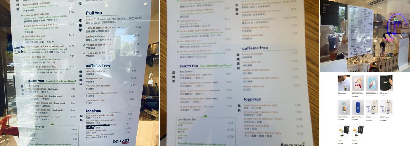 Teazzi Tea Shop Menu