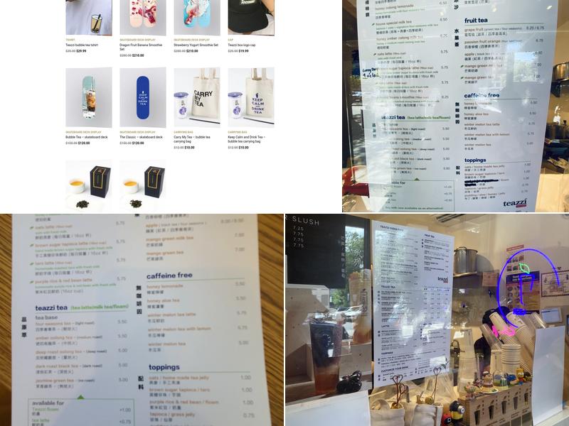 Teazzi Tea Shop Menu