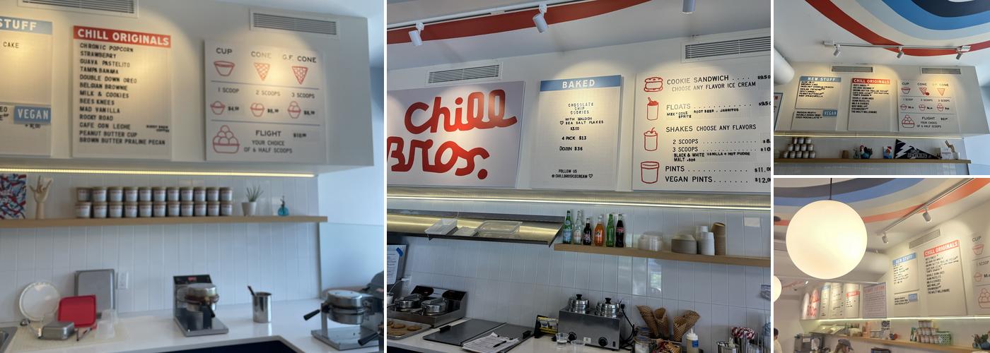 Chill Bros Scoop Shop Menu