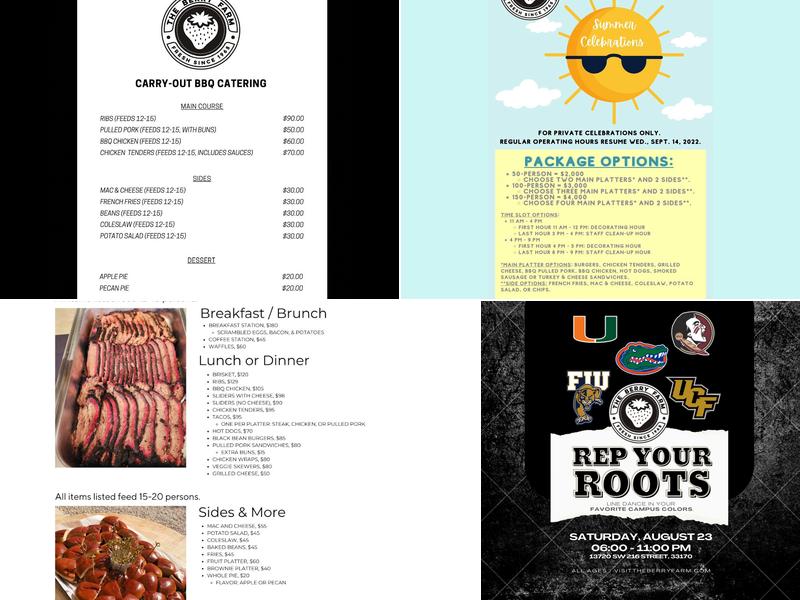 The Berry Farms Menu