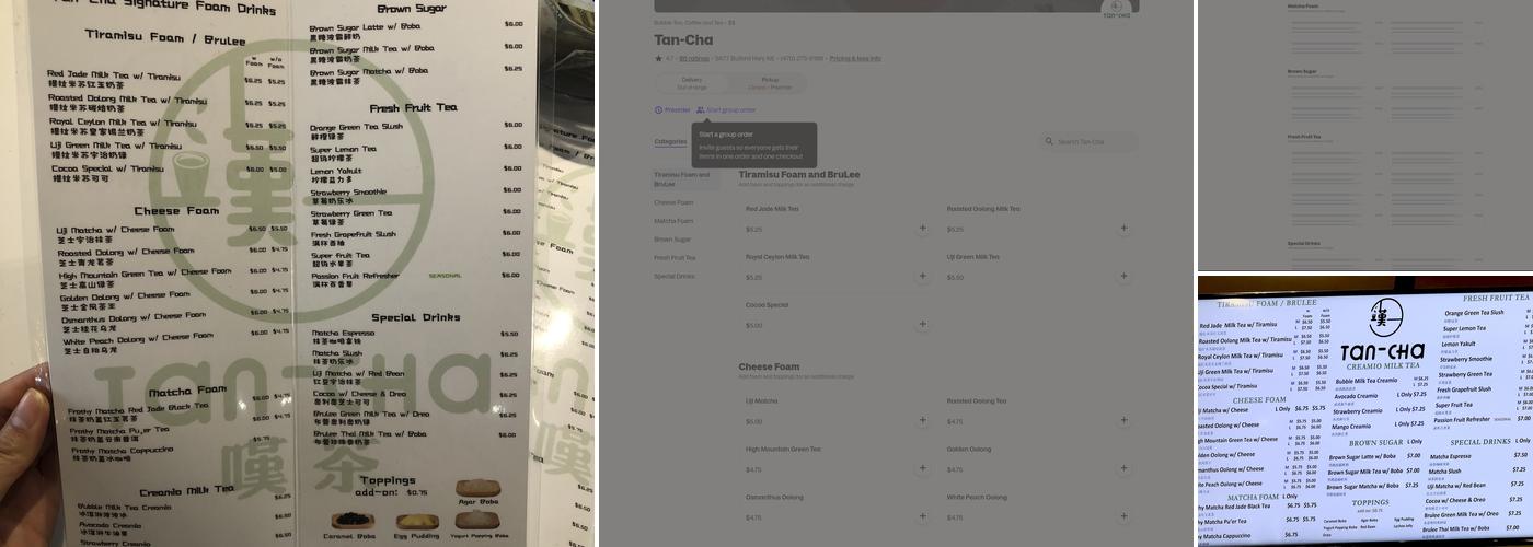 Tan-Cha Doraville Menu