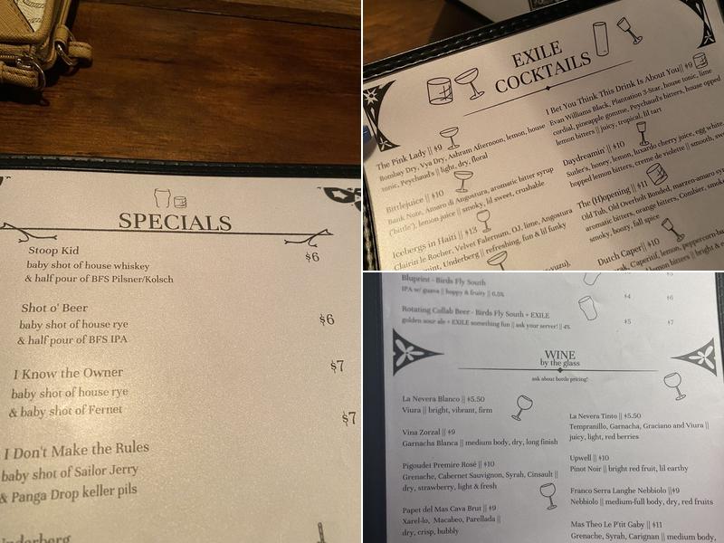 EXILE Menu
