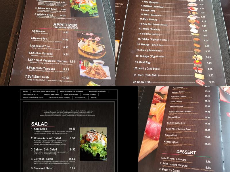 Kizuna Sushi Bar & Grill Menu