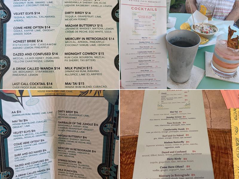 Esters Fair Prospect Menu