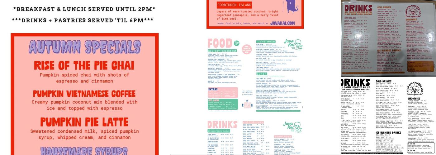 Java Kai Bar Coffee Roasters Menu