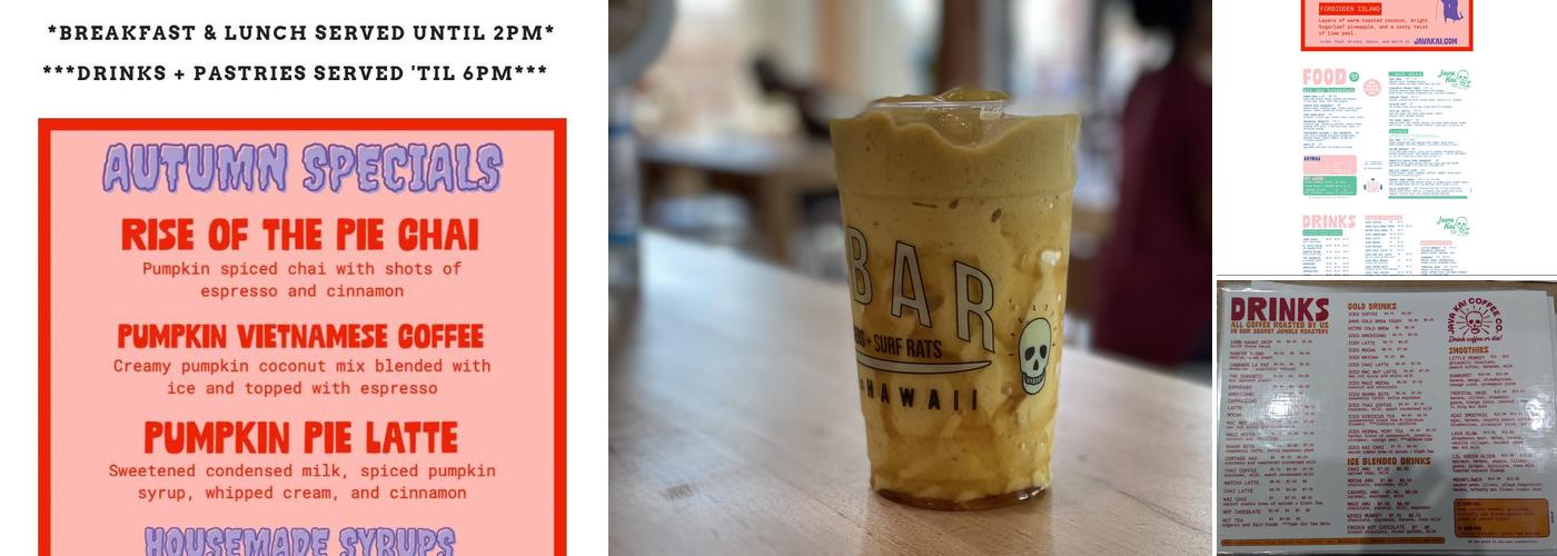 Java Kai Bar Coffee Roasters Menu
