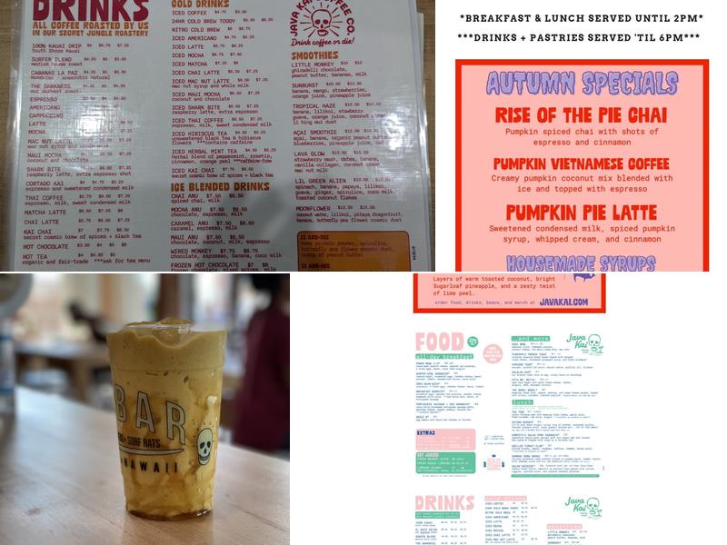 Java Kai Bar Coffee Roasters Menu