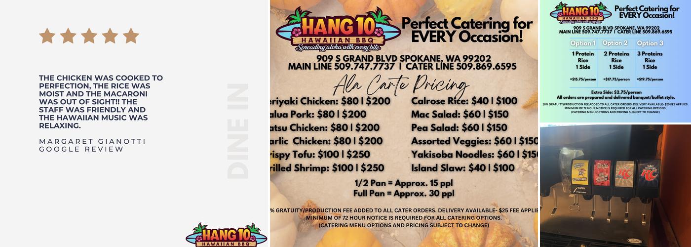 Hang 10 Hawaiian BBQ & Catering Menu