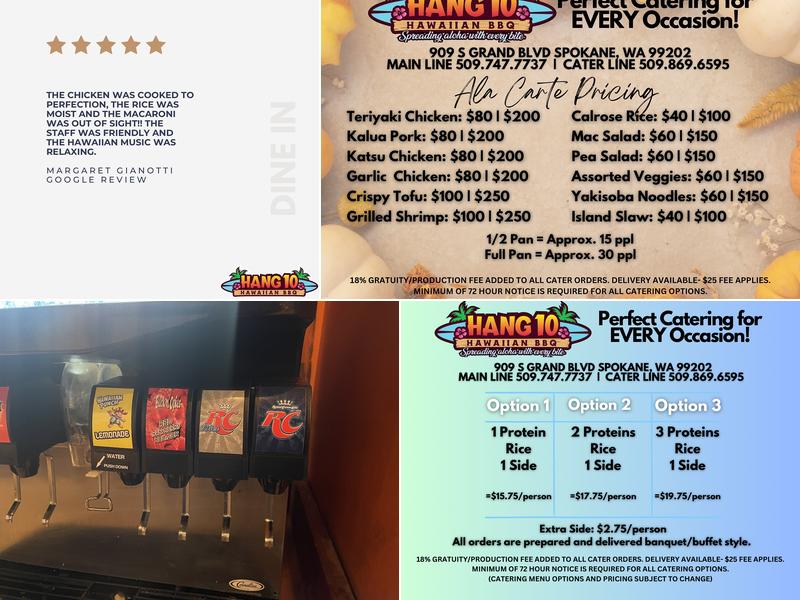 Hang 10 Hawaiian BBQ & Catering Menu